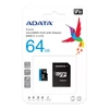 Kép 1/6 - ADATA 64GB microSDXC Premier Class 10 UHS-I V10 A1 + adapterrel