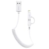 Kép 1/2 - AWEI CL-53 1m/2 az 1-ben USB - micro USB/fehér Lightning kábel