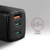 Kép 2/13 - Axagon ACU-DPQ65 GaN USB-A + 2xUSB-C PD3.0/QC4+/PPS/Apple 65W hálózati töltő