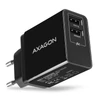 Kép 1/14 - Axagon ACU-DS16 2.2A + 1A fekete fali töltő