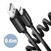 Kép 1/9 - Axagon BUCM-AM10TB Twister USB-C 2.0 - USB-A 0,6 m fekete csavart kábel