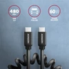 Kép 2/11 - Axagon BUCM-CM10TB Twister USB-C 2.0 - USB-C 0,6 m fekete csavart kábel