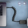 Kép 5/11 - Axagon BUCM-CM10TB Twister USB-C 2.0 - USB-C 0,6 m fekete csavart kábel