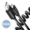 Kép 1/9 - Axagon BUMM-AM10TB Twister micro USB 2.0 B - USB 2.0 A 0,6 m fekete csavart kábel