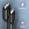 Kép 3/7 - Axagon BUMM3-CM10AB micro USB 3.2 Gen 1 B - USB C 1 m fekete kábel