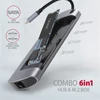 Kép 3/17 - Axagon HMC-6M2 SUPERSPEED USB-C COMBO ezüstfekete 6IN1 HUB