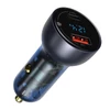 Kép 3/4 - Baseus TZCCKX-0G Particular Digital Display USB + USB C QC3.0 PD 5A 65W szürke autós töltő + kábel