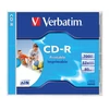 CD-R lemez, nyomtatható, matt, ID, AZO, 700MB, 52x, 1 db, normál tok, VERBATIM