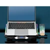 Kép 2/10 - Conceptronic Notebook Hűtőpad 17"-ig - THYIA01B (USB, 6x12,5cm, LCD kijelző, állítható magasság, csúszásmentes, fekete)