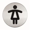 Piktogram, információs tábla, átmérő 83mm, Női WC Durable ezüst