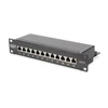 Kép 1/7 - DIGITUS CAT6 12port asztali fekete árnyékolt patch panel
