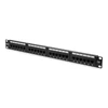 Kép 1/4 - DIGITUS CAT6 24port 19" 1U kompakt fekete árnyékolatlan Patch Panel