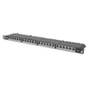 Kép 1/6 - DIGITUS CAT6 HD 24port 19" 0,5U kompakt fekete árnyékolt Patch Panel