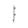 Kép 1/7 - DIGITUS DA-90438 C-bilincses/gyűrűs univerzális (VESA 75 / 100) 2-es fekete függőleges monitor tartó állvány