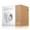 DeepCool CPU Cooler - AK620 WH (28 dB; max, 117,21 m3/h; 4pin csatlakozó, 6 db heatpipe, 2x12cm, PWM)