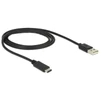 Kép 1/2 - Delock 1m USB Type-C 2.0 apa - USB 2.0 A típusú apa fekete kábel