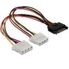 Kép 1/3 - Delock 65159 15 tűs SATA (apa) – 2 db 4 tűs Molex (anya) 20 cm hálózati kábel