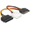 Kép 1/3 - Delock 65235 15 tűs SATA (apa) – 4 tűs Molex (anya) + 15 tűs SATA (anya) hálózati kábel