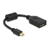 Kép 1/2 - Delock 65554 mini Displayport apa > Displayport anya fekete adapter