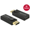 Kép 2/3 - Delock 65573 Displayport 1.2 dugó > HDMI hüvely 4K aktív fekete adapter
