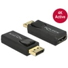 Kép 1/3 - Delock 65573 Displayport 1.2 dugó > HDMI hüvely 4K aktív fekete adapter