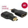 Kép 1/2 - Delock 65664 High Speed HDMI Ethernettel micro-D apa > HDMI-A anya 4K adapter