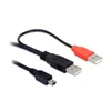 Kép 2/3 - Delock kábel, 2db USB-A 2.0 apa - USB mini 5 tűs
