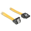 Kép 1/3 - Delock 82479 SATA sárga lefele / egyenes csatl. (fémlappal) 50 cm összekötő kábel