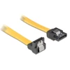 Kép 1/3 - Delock 82482 SATA sárga lefele / egyenes csatl. (fémlappal) 70 cm összekötő kábel