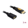 Kép 1/2 - DeLock High Speed HDMI with Ethernet – HDMI A male > HDMI A female Extension Cable 3m Black