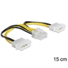 Kép 1/3 - Delock 83410 8 pines EPS > 2 x 4 pines Molex tápkábel