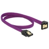 Kép 1/3 - Delock 83696 SATA 6 Gb/s 50 cm lefele / egyenes metál lila Premium összekötő kábel