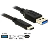 Kép 1/4 - Delock 83870 USB 10 Gbps (USB 3.1 Gen 2) A > USB Type-C 1 m fekete USB kábel