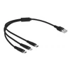Kép 1/2 - Delock 87152 30cm 3 az 1-ben USB-A - Lightning/MicroUSB/USB-C töltő kábel