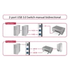 Kép 2/6 - Delock 87667 2 portos manuális kétirányú USB 3.0 kapcsoló