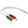 Kép 2/3 - Delock 65447 sztereó jack apa 3.5 mm > 2 x sztereó jack anya 3.5 mm 4 pines adapter (iPhone)
