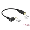 Kép 1/3 - DeLock Audio Cable Stereo jack 2,5mm 3 pin male angled > Stereo jack 3,5mm 4 pin female