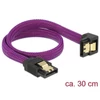 Kép 2/3 - DeLock SATA cable 6 Gb/s 30cm down / straight metal Purple Premium