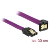 Kép 1/3 - DeLock SATA cable 6 Gb/s 30cm down / straight metal Purple Premium