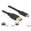 Kép 2/4 - Delock 83870 USB 10 Gbps (USB 3.1 Gen 2) A > USB Type-C 1 m fekete USB kábel