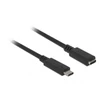 Kép 1/4 - DeLock Extension cable SuperSpeed USB (USB 3.1 Gen 1) USB Type-C male > female 3 A 2m Black