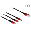 DeLock USB Charging Cable 3 in 1 for Lightning / microUSB / USB Type-C 30cm