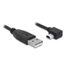 Kép 1/2 - Delock USB 2.0-A apa - USB mini-B 5 tűs könyök apa átalakító kábel, 3m