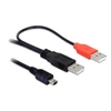 Kép 1/3 - Delock kábel, 2db USB-A 2.0 apa - USB mini 5 tűs