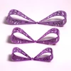 Kép 3/4 - Iris Doboz alakú /1db 20cm, 1db 25cm, 1db 30cm/ ezüst-lila fémdoboz műanyag masnival dekor szett