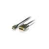 Kép 1/2 - HDMI - DVI-D kábel, aranyozott, 2 m, EQUIP