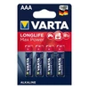 Kép 5/5 - Elem, AAA mikro, 4 db, VARTA "Longlife Max Power"
