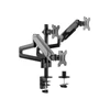 Kép 1/12 - EQuip 17"-27" Triple Monitor Desk Mount Bracket Black