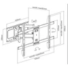 Kép 8/8 - Equip TV Fali konzol - 650335 (37"-80", Max.: 60kg, dönthető, forgatható, fekete)