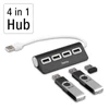 Kép 2/5 - Hama 200119 fekete FIC USB 2.0 HUB, 1:4 BUSPOW.